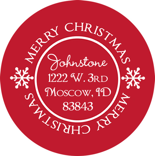 Holiday Seal Round Address Labels
